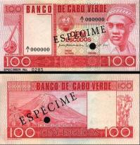 *100 Escudos Cape Verde 1977, specimen 54s UNC - Kliknutím na obrázok zatvorte -